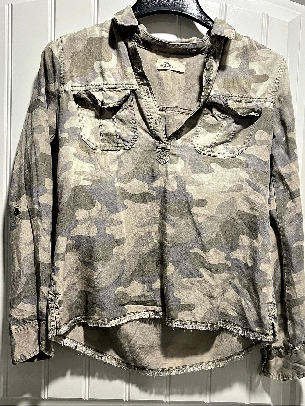 Hollister Camo Utility Jacket in Green & Gray Size Small